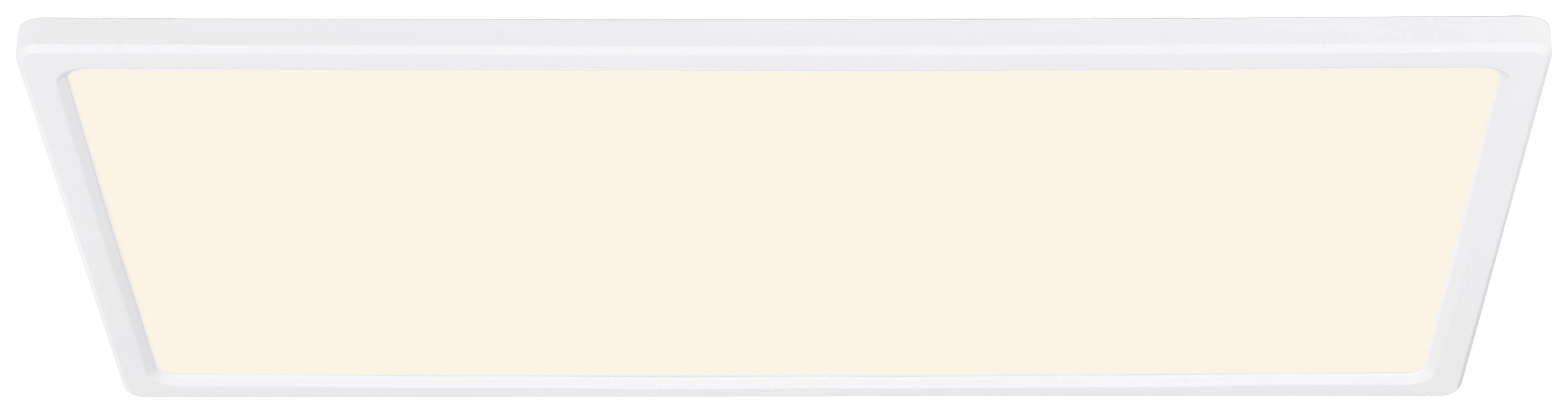 Rectangular LED panel with a white frame and warm white light.<br><br>(Note: This translation is already in British English and requires no significant modification.)