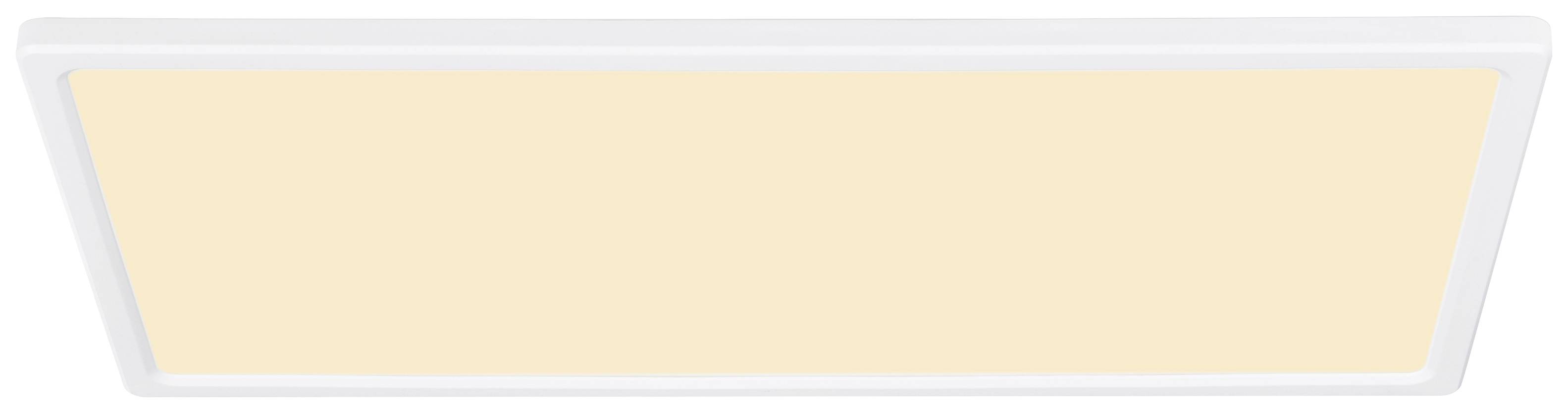 A rectangular, flat ceiling panel with warm white LED lighting.