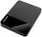 Toshiba external hard drive with a black, slim design.