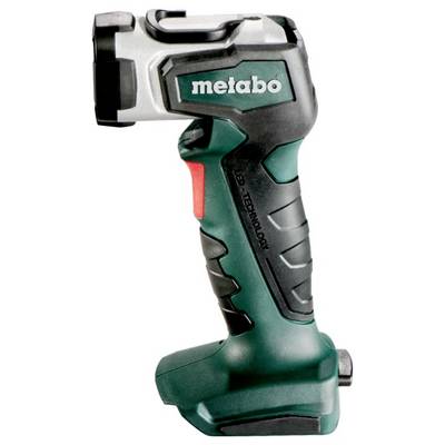 A cordless Metabo tool with a green and black grip, used for construction or repair tasks.