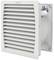Wall-mounted air ventilator with louvre cover and electrical connections on the rear side, primarily in white.