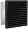 Black ventilation grille insert with horizontal louvres, designed for ventilating electrical or technical equipment.
