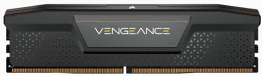 Black Vengeance RAM memory module with golden contacts and geometric pattern. Brand logo centred on the front.