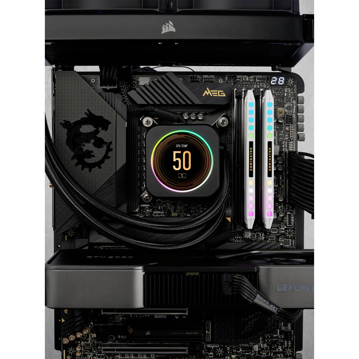 Corsair Dominator Platinum RGB PC RAM kit DDR5 64 GB 2 x 32 GB 5200 MHz 288-pin DIMM CL40-40-40-77 CMT64GX5M2B5200C40W-6