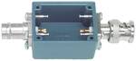 Aluminum housing with cover with installed BNC sockets and BNC plugs