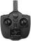 A black remote control with two joysticks and an aerial, suitable for controlling RC aircraft.