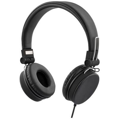 STREETZ HL-W200   On-ear headset Corded (1075100) Stereo Black  Foldable, Remote control, Headset