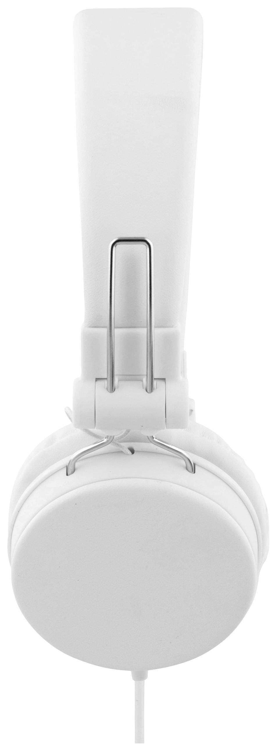 STREETZ HL-W203 On-ear headset Corded (1075100) Stereo White Foldable, Remote control, Headset-1