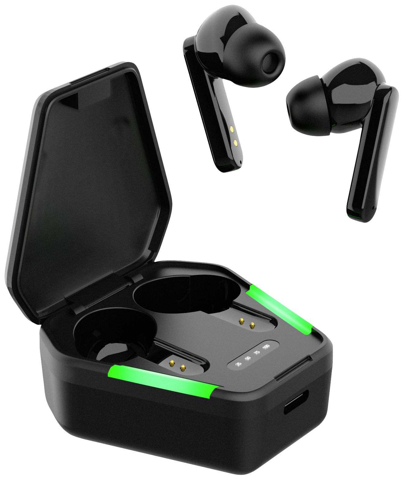 STREETZ TWS-115 Gaming In-ear headset Bluetooth® (1075101) Stereo Black Battery indicator, Headset, Volume control, Touc-2