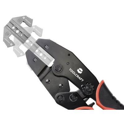 Wire cutters with red handle; suitable for cutting and stripping cables. 'TOOLCRAFT' brand name visible on the blade.