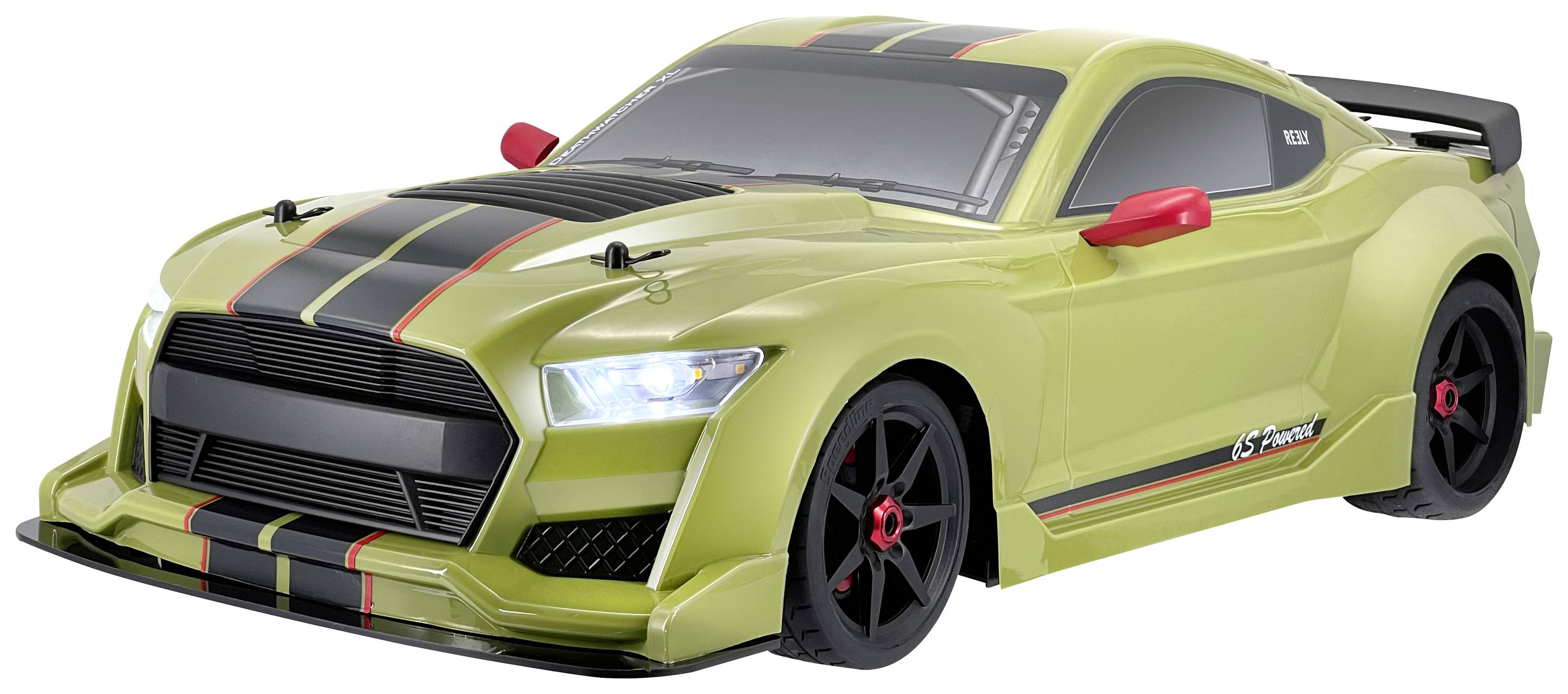 Reely Urban Green Brushless 1:7 RC model car Electric Road version 4WD RtR 2,4 GHz Incl. light effects, Pre-assembled, Pre-painted