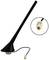 Black car antenna with cable and round plug, depicted from two different perspectives to show structure and connection.