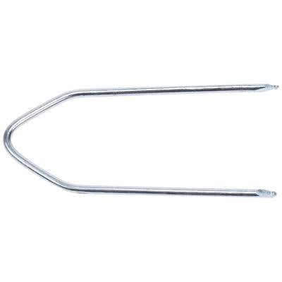 A U-shaped metal bracket with pointed ends on a white background.