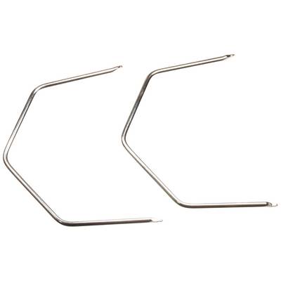 Two metallic, angled bars on a white background. They have a Z-shaped bend, appear symmetrical, and are of equal size.