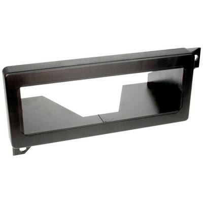 A rectangular black frame with an asymmetrical inner recess, potentially part of a technical or mechanical device.