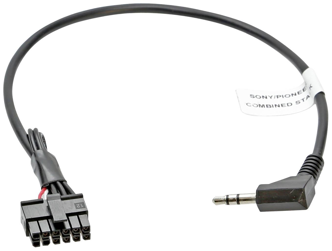 Cable with 3.5mm jack plug on one side and an 8-pin black plug on the other. Label: 'SONY/PIONEER COMBINED STALK'.