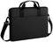 Black laptop bag with carry handles and detachable shoulder strap. Simple design, suitable for business and everyday use.