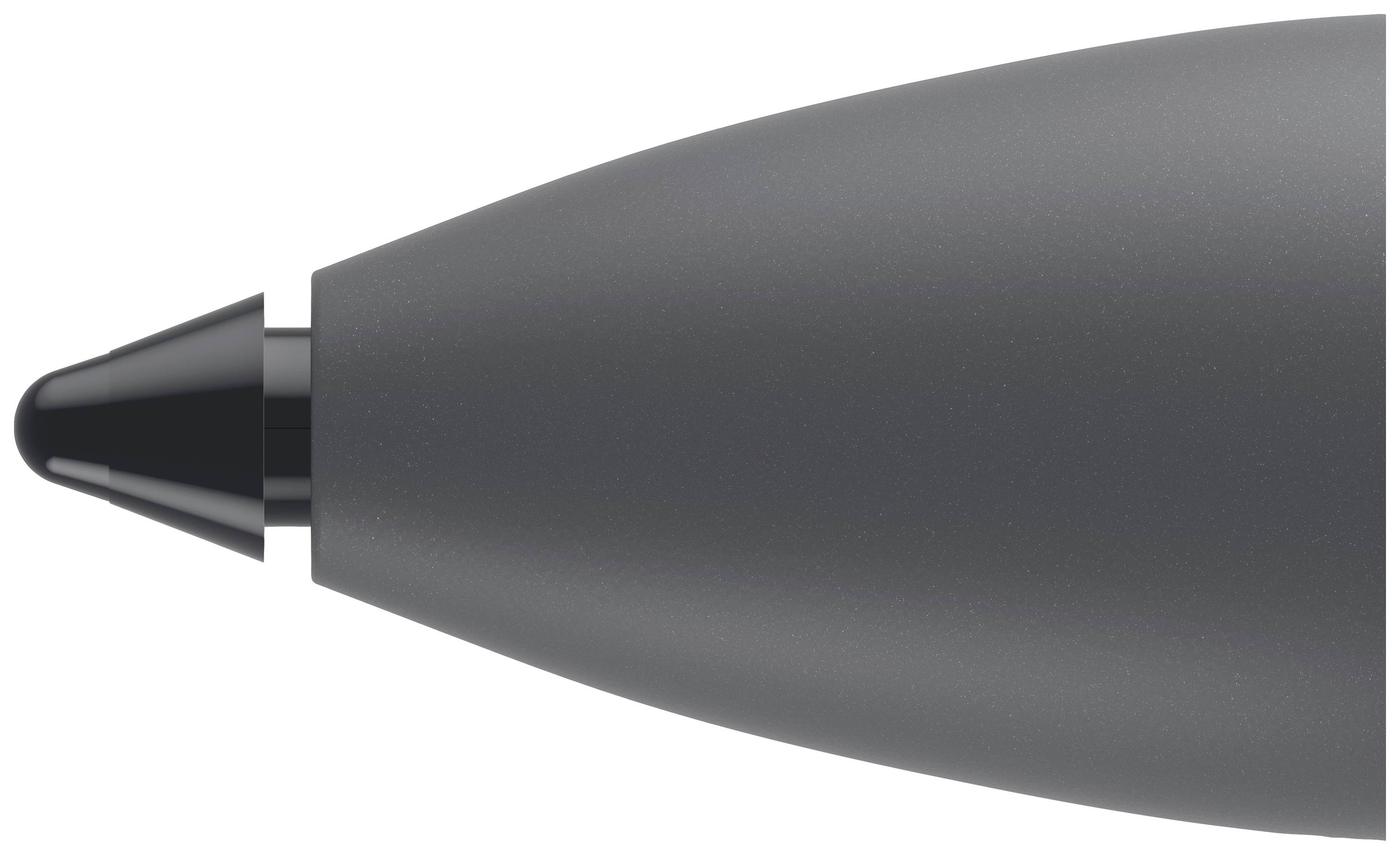 A black ballpoint pen with a fine tip, focused on the writing point.