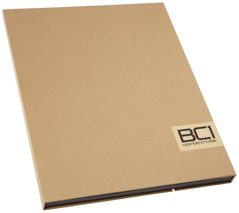 Brown cardboard folder with the printed text 'BC1 openbarch'.