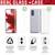 'REAL GLASS + CASE' Screen protector with blood-red pattern and transparent phone case beside it. Symbols explain features: complete protection, ultra-slim, improved grip.