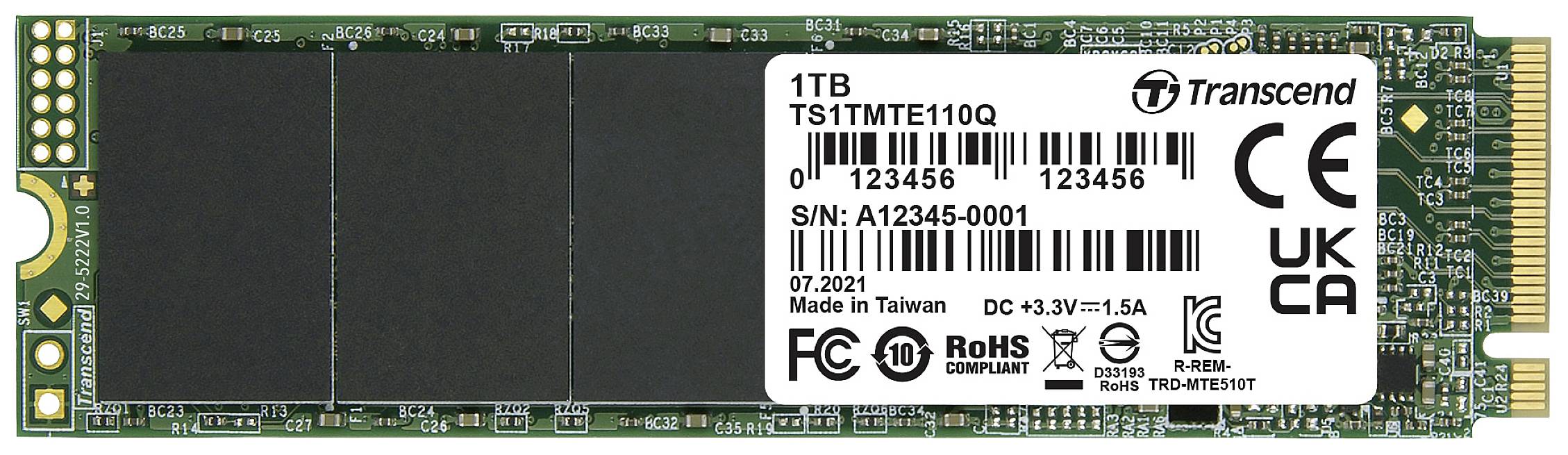 Transcend 110Q 1 TB NVMe/PCIe M.2 internal SSD PCIe NVMe 3.0 x4