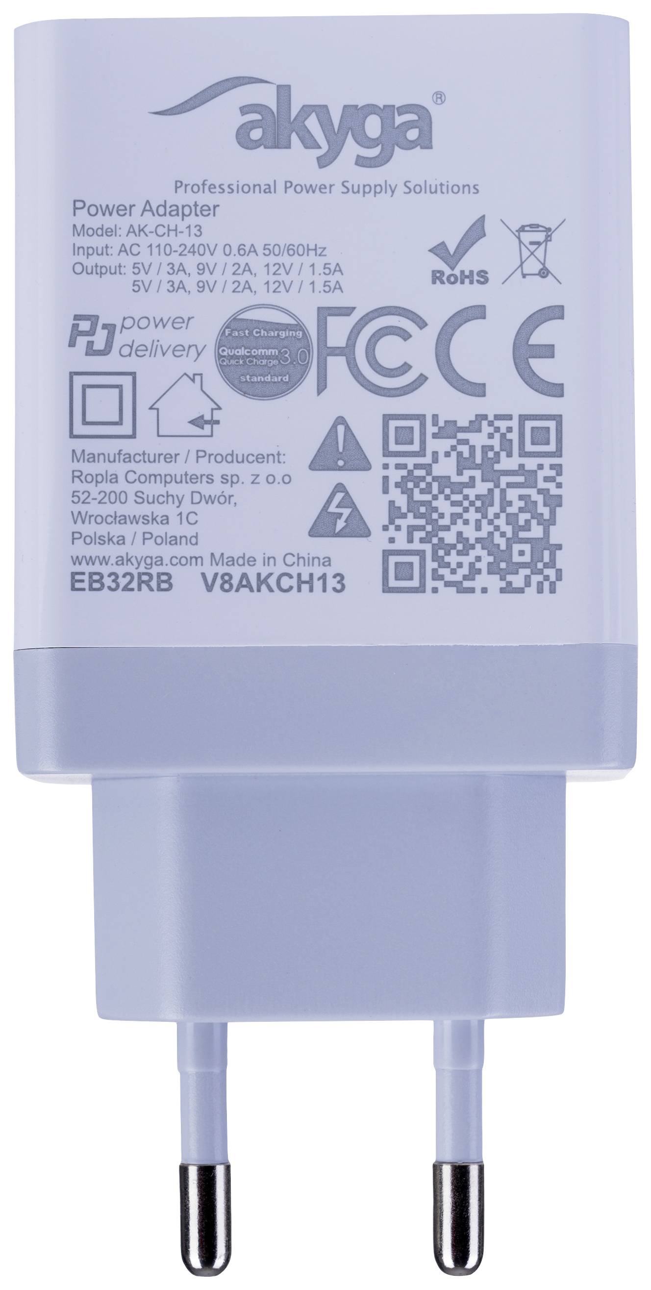 Akyga AK-CH-13 Charger White-2