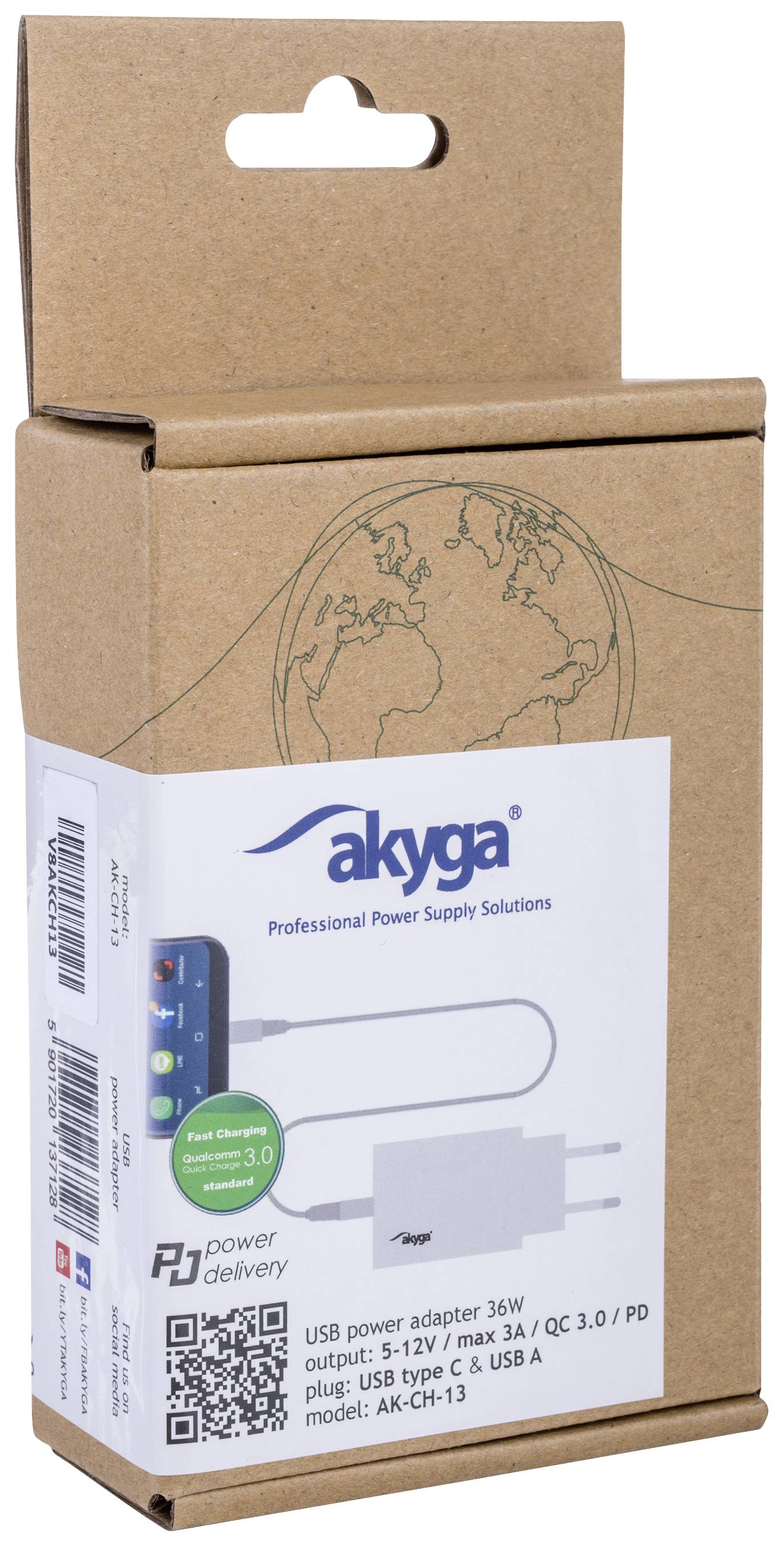 Akyga AK-CH-13 Charger White-3