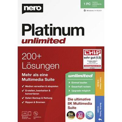 Nero Nero Platinum Unlimited Full version, 1 licence Windows CD/DVD creator