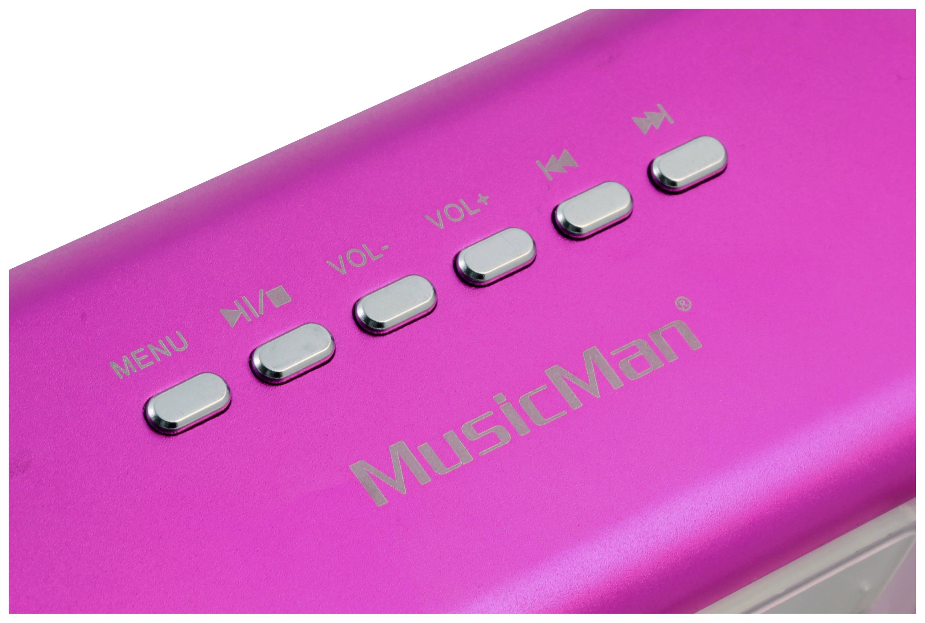 Mini speaker Music Man MA Display pink Aux, FM radio, SD, portable, USB Pink (metallic)-2