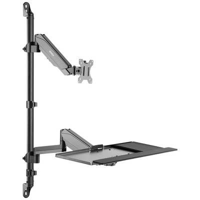 Monitor and Laptop Stand: Height-adjustable, tilting metal mount that offers flexible workstation configuration.