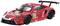 A red racing car with the number 91 and stickers from several sponsors, including 'Porsche' on the windscreen.