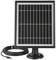 A small solar panel on a stand with an attached cable, suitable for outdoor use to power small devices.