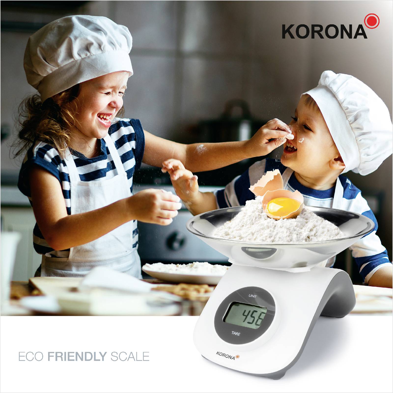 Korona CLEO Kitchen scales Digital + weighing tray Weight range=5 kg White grey 190 x 135-6