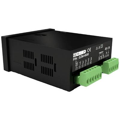 Black electronic control unit with green connectors; label reads 'Emko P/N: EZM-4930'; CE marking visible.