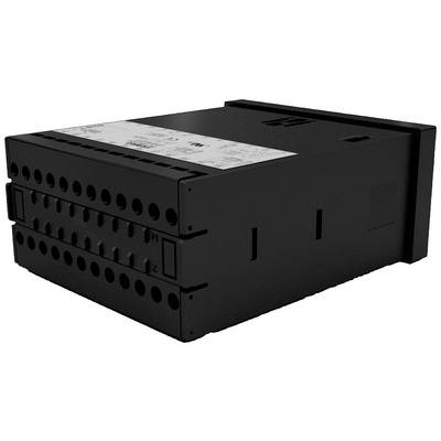 A black, rectangular electronic control box with multiple ports on the front panel.