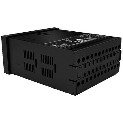 A black electronic device with ventilation slots and connection terminals, likely an electronic switching module.