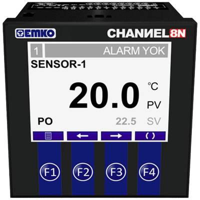 Emko CHANNEL8-N Bang-bang Temperature controller Pt100 -50 up to +400 °C 5 A relay (L x W x H) 96 x 96 x 96 mm