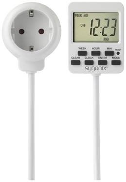 Sygonix SY-5178380 Timer digital 7 day mode 3500 W Count-down mode, 24/7 operation, Progammable, RND mode, Timer mode, Programmable ON/AUTO/OFF settings