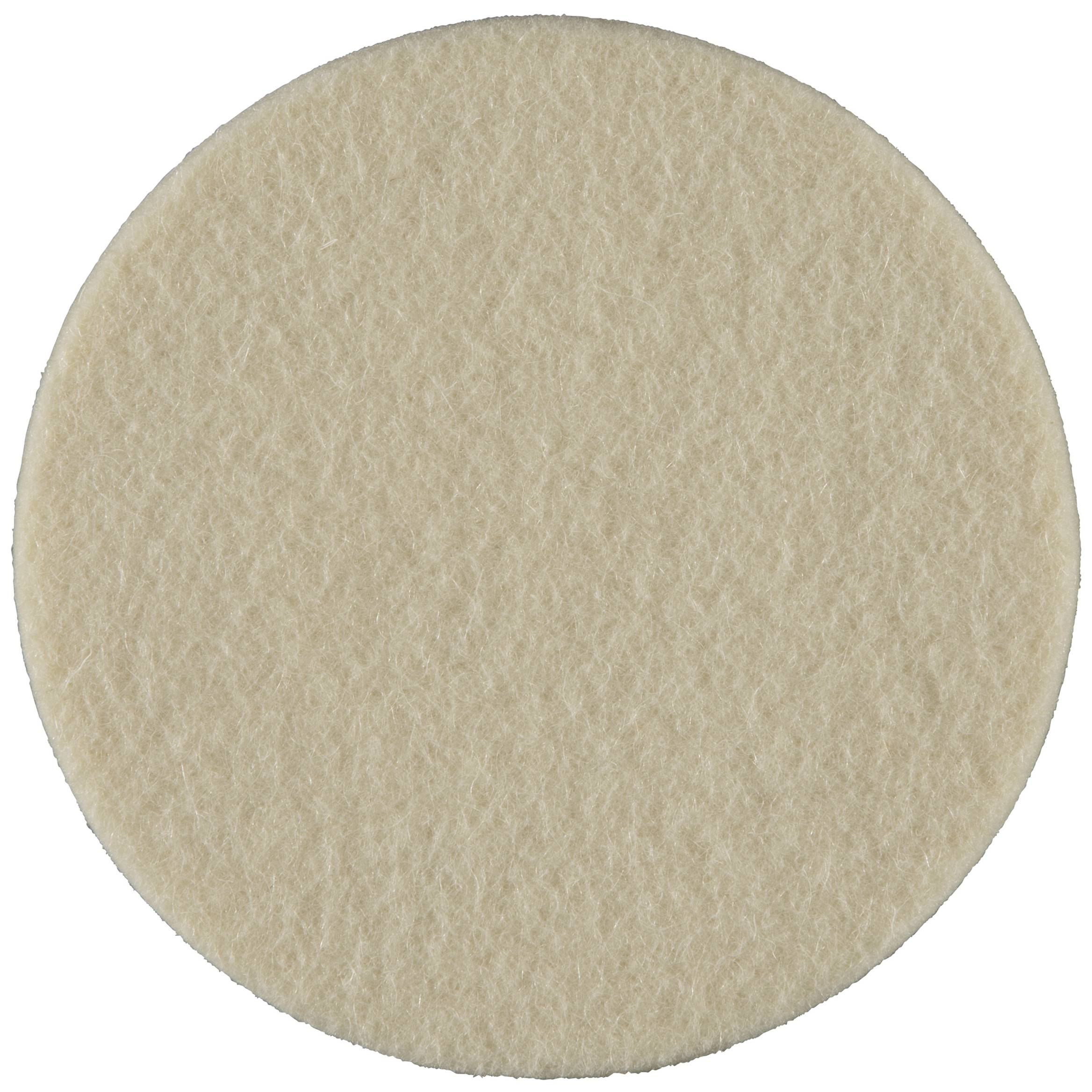 Beige felt pad in a circular shape, likely for cleaning or polishing purposes on hard floor surfaces.