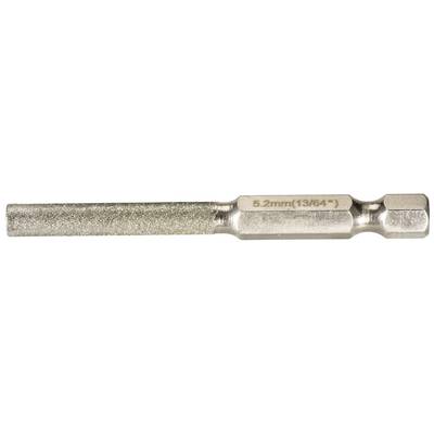 A silver metal bit with the marking '5.2mm (13/64")', used as a drill or screwdriver tool attachment.