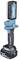 Cordless drill in blue and black with an 18V lithium-ion battery, ergonomic handle and LED light, by the brand Makita.