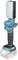 A blue, battery-powered work light with a pivoting head, suitable for construction sites or workshops.