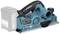 Electric hand planer in turquoise with a black handle and 40V battery. Positioned horizontally on a flat surface.