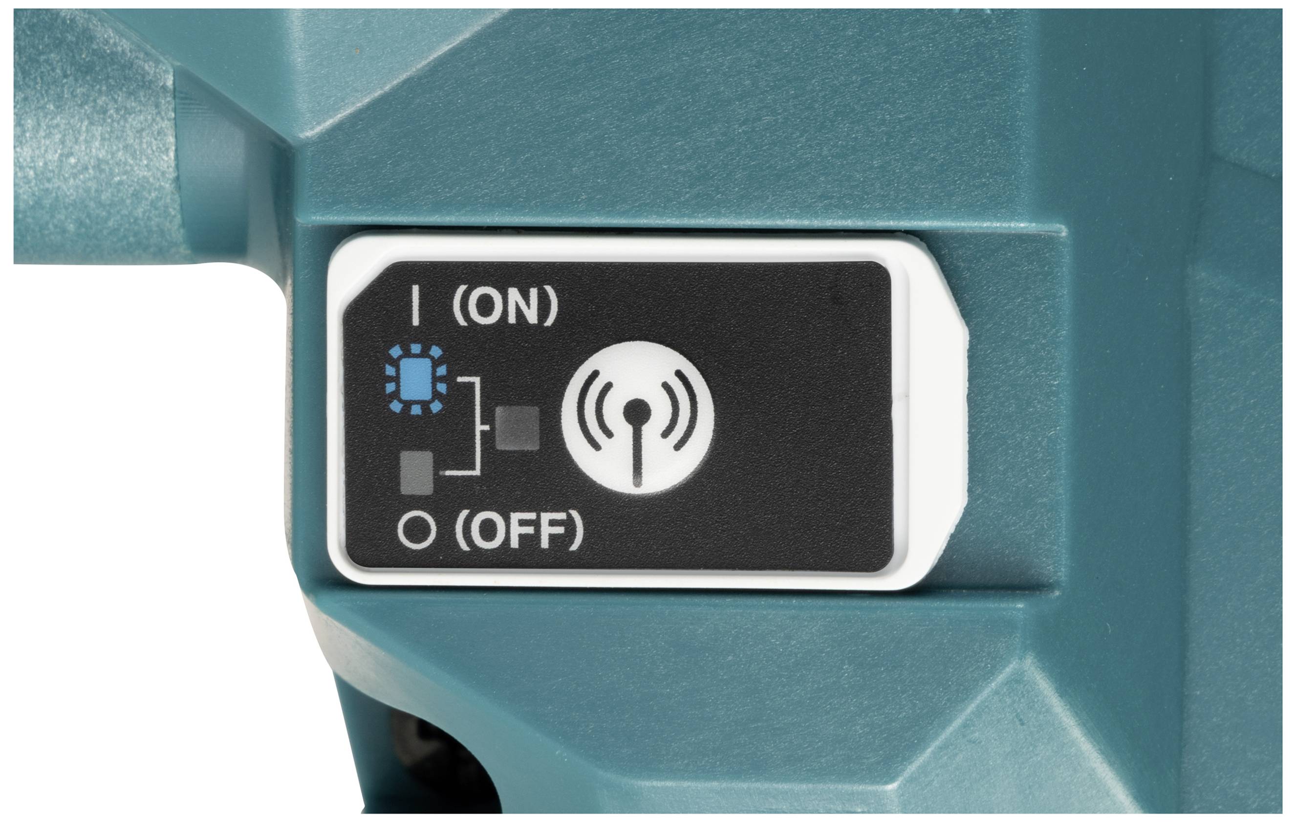 Switch of a machine with two options: 'I (ON)' is a solid circle, 'O (OFF)' is an open circle. Both options with symbols.