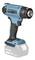 Cordless blue hot air gun with black handle and included 18V battery, suitable for various DIY applications.