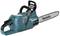 A green electric chainsaw by Makita, with the model designation on the chain.