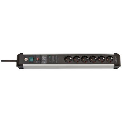Brennenstuhl 1391010601 Surge protection power strip  Silver-black PG connector 1 pc(s)