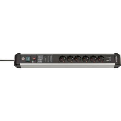 Brennenstuhl 1391010610 Surge protection power strip  Silver-black PG connector 1 pc(s)