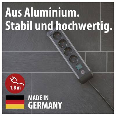 Brennenstuhl 1391030400 Power strip (+ switch) Silver, Black PG connector 1 pc(s)-1