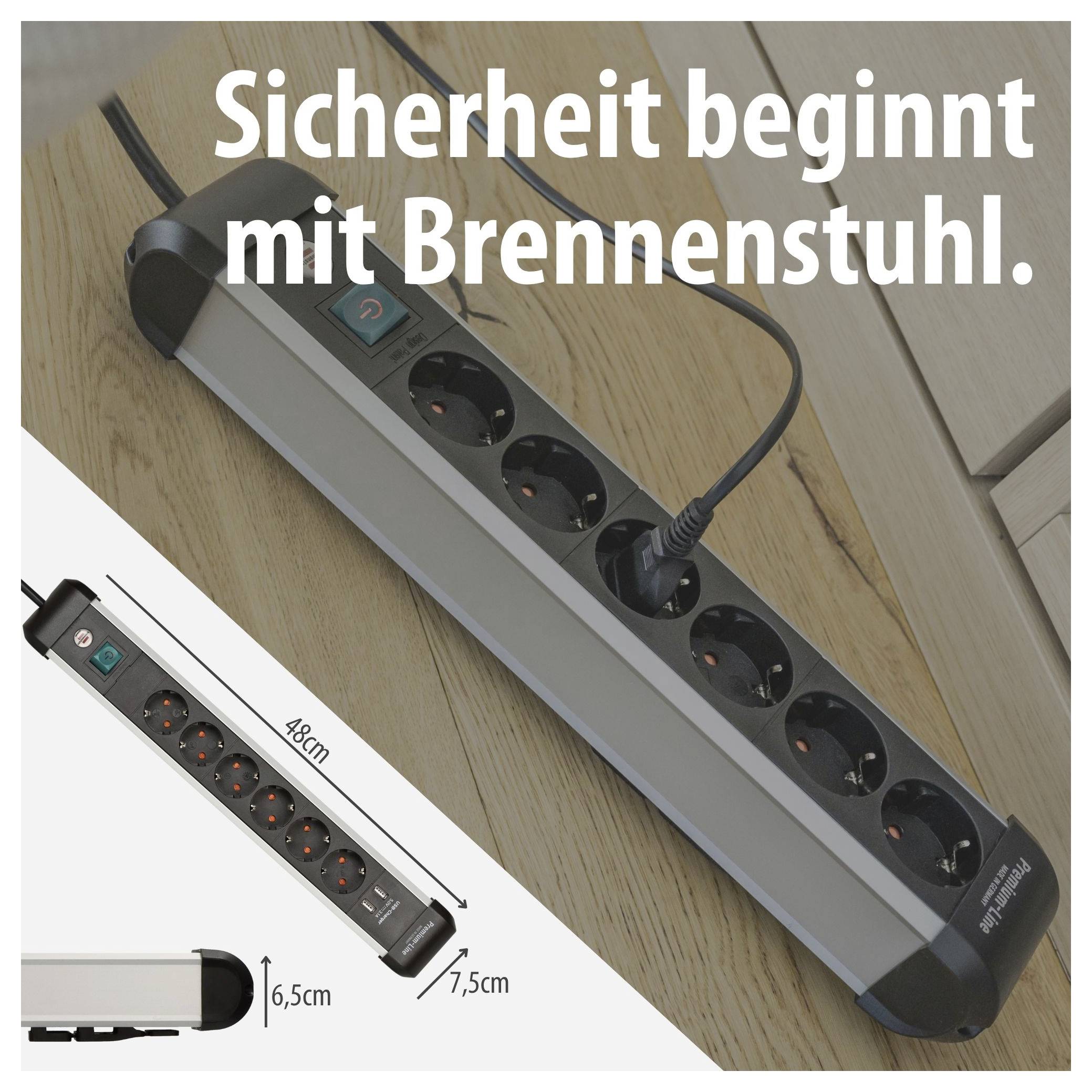 Brennenstuhl 1391030610 Power strip (+ switch) Silver, Black PG connector 1 pc(s)-7